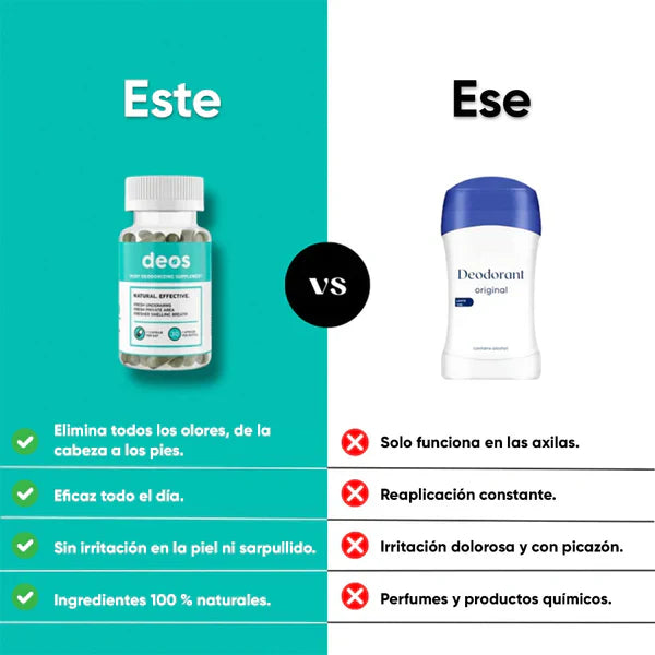 DEOS-Desodorante Interno-Cuerpo libre de olores en 7 días