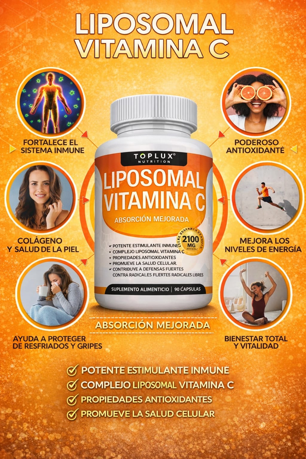 Vitamina C Liposomal 2100mg – Absorción Máxima(2026)