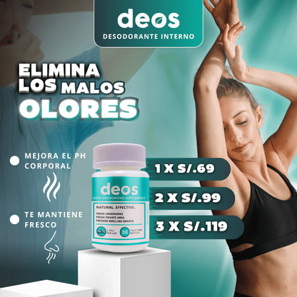 DEOS-Desodorante Interno-Cuerpo libre de olores en 7 días
