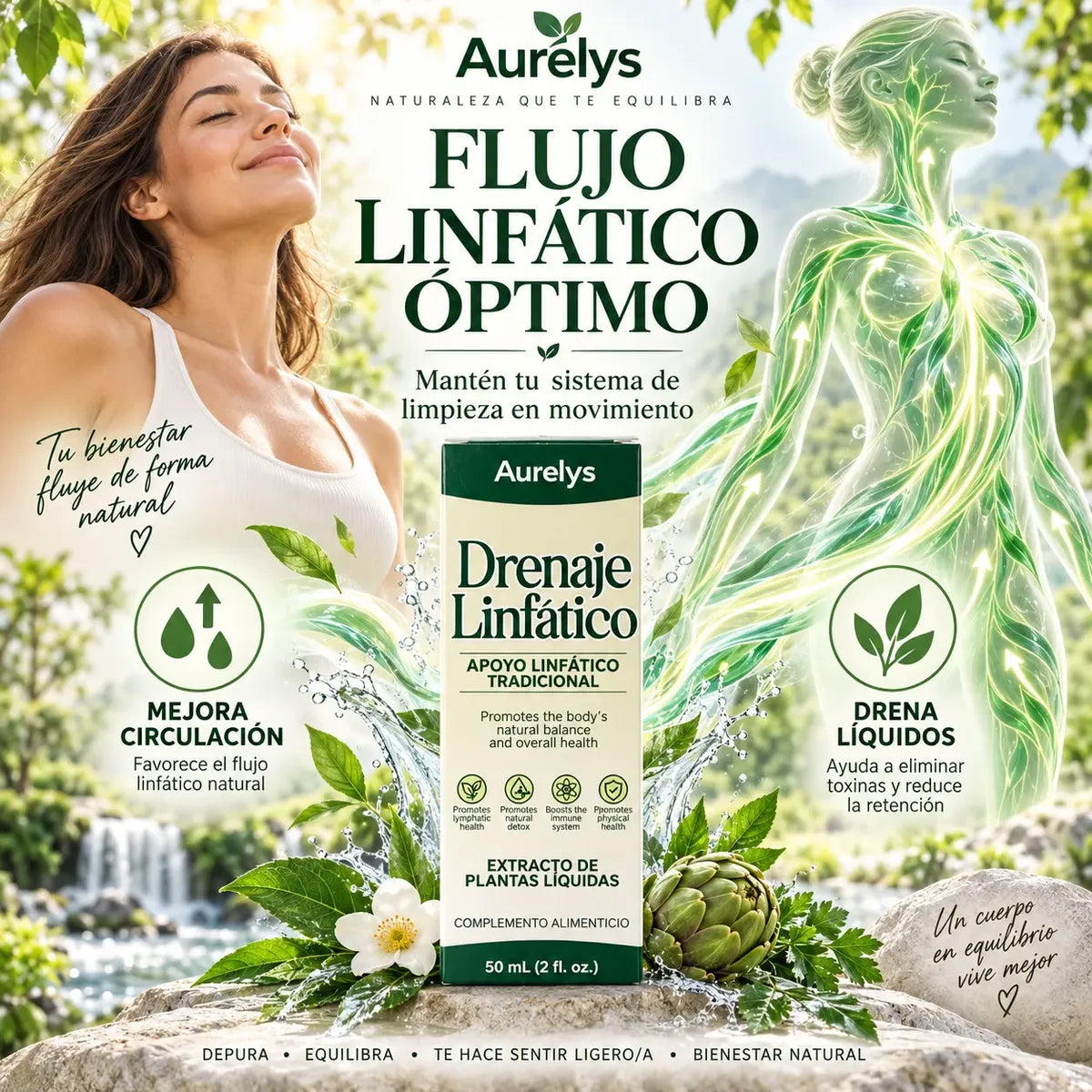 Gotas de Bienestar para Drenaje Linfático, (Nature's y Aurelys) Elige el tuyo