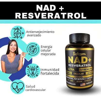 NAD + RESVERATROL IMPORTADO 100 CAPSULAS ⭐⭐⭐⭐⭐